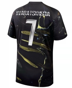 เสื้อฟุตบอลสีดำปี 2026 ขายตรงจากโรงงาน/เสื้อโพลีเอสเตอร์คุณภาพสูงพร้อมสายรัดหมายเลข/รองรับการปรับแต่งตามทีม - Product Image 6