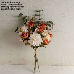Orange Poem : Roses artificielles faites à la main par injection-moulage - Un choix polyvalent pour la maison, <span class=keywords><strong>les</strong></span> bouquets de mariage et la décoration murale - Product Image 6