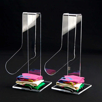 Présentoir de vitrine personnalisé, présentoirs de table en acrylique pour décoration, présentoir transparent pour petites chaussettes en acrylique pour sol