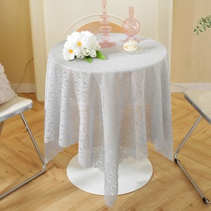 Fransız beyaz dantel Nordic masa örtüsü için yuvarlak dikdörtgen işlemeli iplik kapak eşarp masa örtüsü - Product Image 1