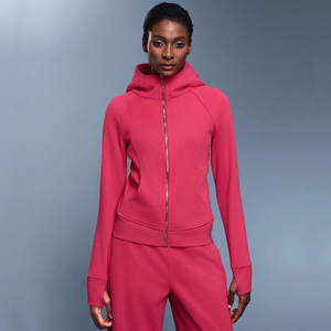 <span class=keywords><strong>Felpe</strong></span> <span class=keywords><strong>con</strong></span> Cappuccio Personalizzate da <span class=keywords><strong>Donna</strong></span> Antivento Foderate in Pile <span class=keywords><strong>con</strong></span> Collo Alto e <span class=keywords><strong>Cerniera</strong></span>, <span class=keywords><strong>con</strong></span> Foro per il Pollice sulle Polsini - Product Image 4