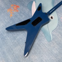 Factory Custom Dimedean Mahogany Solid Wood 6-String HH Pickups Glossy Finish Blue Lightning Darrel Electric Guitar Foam Case