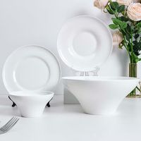 Service de vaisselle de restaurant en gros, écologique, naturel, sain, hôtel, 16 pièces, vaisselle en porcelaine osseuse