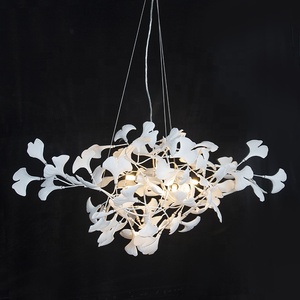 Lustre moderne personnalisé en céramique, design artistique en forme de feuille de Ginkgo, pour salon, <span class=keywords><strong>salle</strong></span> à <span class=keywords><strong>manger</strong></span>, chambre, hôtel, villa - Product Image 3