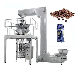 Упаковочная машина для взвешивания гранул арахиса, чипсов, конфет, автоматическая вертикальная упаковочная машина для закусок