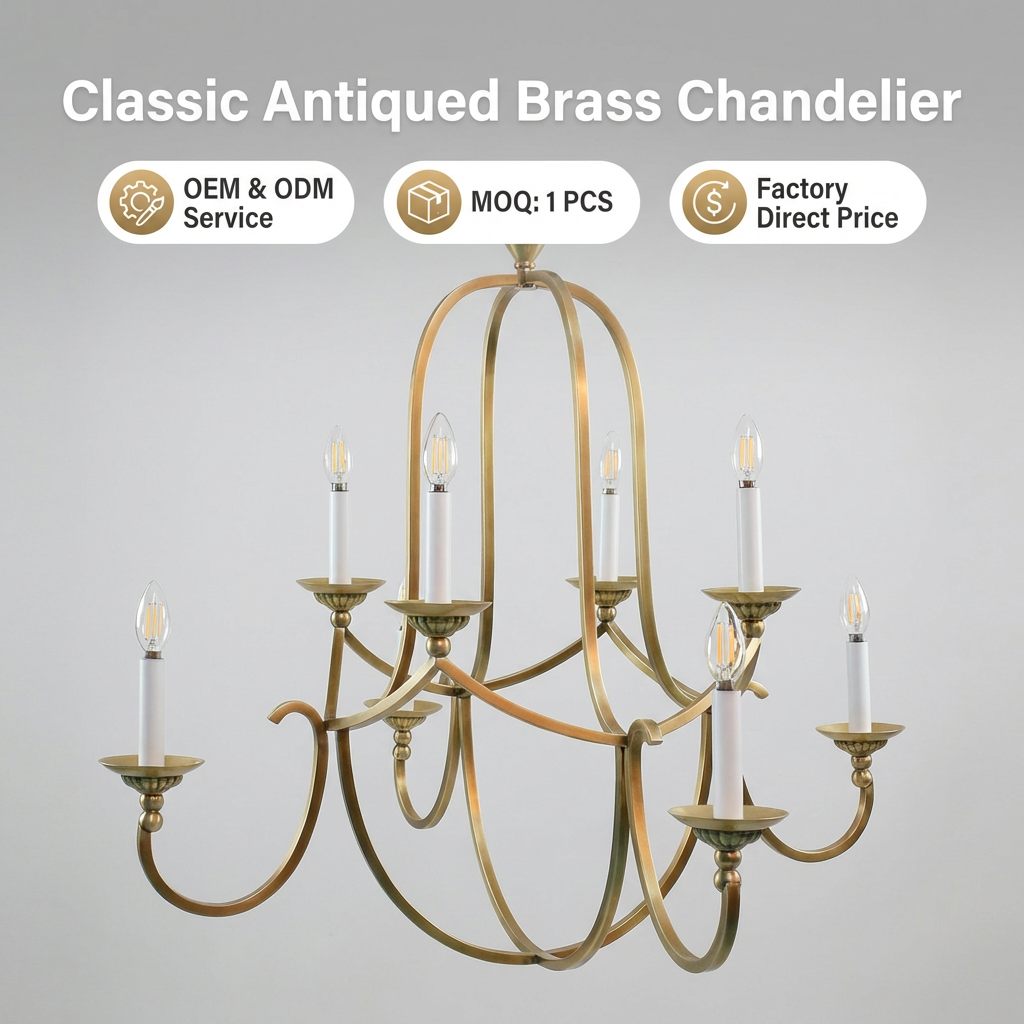 YH Nordic Vintage Hanging Lamp Kitchen Island Staircase High Ceiling Living Room Decor LED Brass Chandelier LED Pendant Light