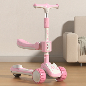 <span class=keywords><strong>Trottinette</strong></span> pour enfants de 3 à 8 <span class=keywords><strong>ans</strong></span>, pliable, avec musique et lumières, multifonctionnelle, pour garçons et filles, bébés et grands enfants, à pédales - Product Image 3