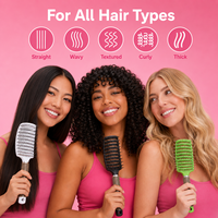 Brosse carrée professionnelle Tl à poils en nylon, antidérapante, séchage rapide, étanche, pour massage du cuir chevelu et démêlage, haute performance