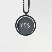 Collier avec pendentif personnalisé en acier inoxydable 316L, texte personnalisé, logo gravable, disque or, noir, argent, chaîne, bijoux OEM