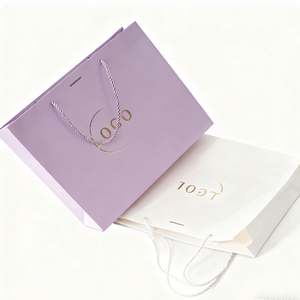 Wholesale High-End Custom Design Gold Foil Printed Gift Packaging Beauty Colorful <b>Paper</b> <b>Bag</b> with Rope - Product Image 1