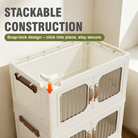 Organisateur de rangement en plastique PP de haute qualité avec panneau transparent, design pliable pour jouets et linge, installation facile, grande capacité