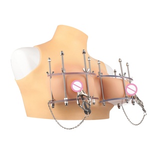 Pinzas para pezones BDSM de acero inoxidable con placa de PC transparente, ajustables, joyería para pezones femeninos, herramientas de placer sin perforación para mujeres - Product Image 2