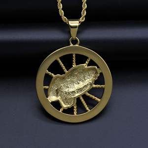 Hip Hop glacé CZ prière main religieux étanche Non ternir acier inoxydable mode bijoux pendentif colliers hommes en gros - Product Image 5