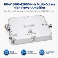 Module amplificateur de puissance RF large bande X-Band 100W 8000-12000MHz 50dBm 30% PAE SSPA à gain élevé pour radar, EMC et tests en laboratoire