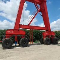 63T 70T 75T 80T Çift Kirişli Lastik Tekerlekli Portal Vinç Mobil Endüstriyel Portal Vinç Kendinden Tahrikli Trafo Taşıma İçin