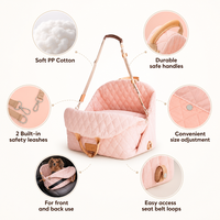 Lit pour chien pliable ovale portable, lit pour animaux de compagnie 3-en-1, siège de voiture pour chien, sac de transport pour animaux de compagnie, imperméable et matelassé pour chiens de petite et moyenne taille
