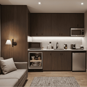 Hôtel haut de gamme petite mini kitchenette compacte chambre kitchenette armoire avec évier et appareils de cuisine - Product Image 3