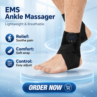 Attelle de massage de cheville EMS réglable avec stabilisation 3D, contrôleur détachable, soutien de compression pour entorse de la cheville, usage sportif