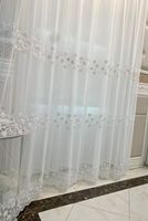 Tout notre site web produits prêts quantité minimale de commande 1 Rouleau brodé Sheer polyester tissu porte rideau tissu