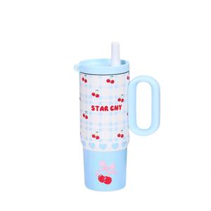 C322 Nuova <span class=keywords><strong>Tazza</strong></span> Termica di <span class=keywords><strong>Grande</strong></span> Capacità 750Ml, Design Elegante, <span class=keywords><strong>Tazza</strong></span> da Caffè in Acciaio Inox per Ragazze, Bicchiere Portatile con Manico - Product Image 5