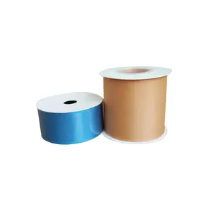 75mm Brown Solid Color Grosgrain Ribbon 38mm Light Blue Flower Ribbon Party Ribbon Paper Card Packaging