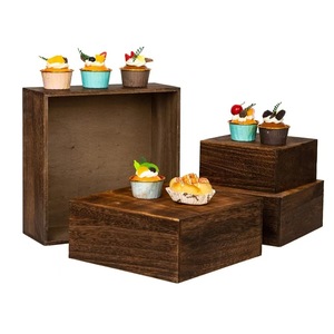 Wooden Dessert Stand Cake Rack Solid Wood Rectangle <b>Desktop</b> <b>Shelf</b> For Party Snacks Buffets Tea Breaks Indoor Use - Product Image 2