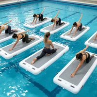 Tapis de yoga aquatique gonflable professionnel Drop Stitch, planche de fitness flottante pour piscine avec coussin antidérapant en EVA