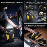 Compresseur d'air numérique portable 12V pour pneus de voiture, 150 PSI, arrêt automatique, lumière LED d'urgence, pompe à air pour pneus de voiture - Vente en gros