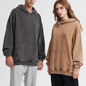 맞춤형 420GSM 산성 세척 빈티지 후드티 남성용 눈송이 패턴 헤비웨이트 남성 후드티 - Product Image 1