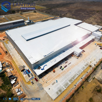 Entrepôt industriel préfabriqué en acier galvanisé, construction robuste, intégrité structurelle durable, garantie de 2 ans pour villa