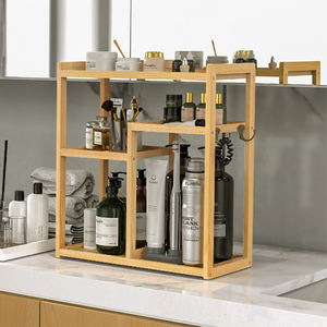 Ba-tier gỗ bền vững Vanity tổ chức cho phòng tắm Bồn Rửa Nhà Bếp gia vị chăm sóc da trang điểm mỹ phẩm lưu trữ đứng một mình giá - Product Image 2