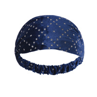 Bandeau large élastique antidérapant en sequins unis pour femme, idéal pour le sport, le yoga, et comme accessoire polyvalent pour cheveux.