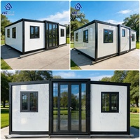 Maison conteneur extensible de 20 pieds, prête pour le Canada, conforme à la norme CSA C22, 4 chambres, 2 salles de bain, luxueuse, isolée, relocalisable, type chalet