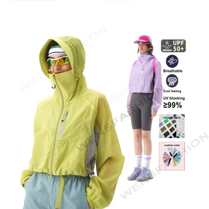 Cool <b>Cycling</b> Sun Hoodie for Women Breathable Anti-UV Jacket with UPF50 Dingin Bahan Jas Anti Matahari Baju Pelindung Matahari - Product Image 1