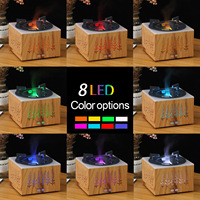 Diffuseur d'huiles essentielles à effet flamme, humidificateur d'air ultrasonique pour la maison, diffuseur d'arômes avec lumière nocturne à 8 couleurs
