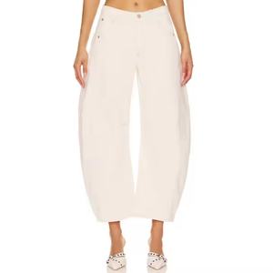 Nueva Llegada: Jeans de Mujer de Pierna Ancha de Alta Calidad, Lavado Vintage, Casual, con Efecto Ácido, Desgastado, con Parches, de Tiro Bajo y Estilo Baggy - Product Image 5