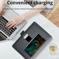 Set Hadiah Perusahaan Buku Harian Kunci Sidik Jari Kustom Dengan Powerbank dan Pengisian Nirkabel Pengisi Daya 8000mAh Notebook