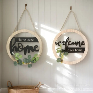 New 3D Wooden Product Wooden Sign in Stock Round Multi-functional Door Sign Wall-mounted Decoration Scene Arrangement