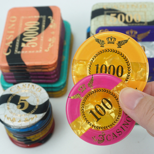 Kaile <span class=keywords><strong>Chip</strong></span> Poker Acrylic Nhà Máy <span class=keywords><strong>Chip</strong></span> Chống Giả Uv Hình Chữ Nhật 68Mm 82Mm 94Mm Với Giá Trị Cho Trò Chơi Đánh Bạc Sòng Bạc Royale - Product Image 6