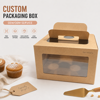 Scatole per Torte Personalizzate in Carta Kraft con Finestra e Manici, per Pasticceria e Panetteria, Disponibili in 6, 8, 10, 12 Pollici