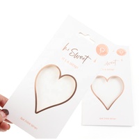Fenêtre en forme de coeur blanc feuille d'or logo taille personnalisée papier carton presse sur ongles artificiels autocollant emballage boîte enveloppe