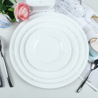 Vaisselle en céramique de haute qualité pour hôtels et restaurants, assiettes plates robustes, service de vaisselle moderne en porcelaine blanche, assiettes de présentation, assiettes à salade