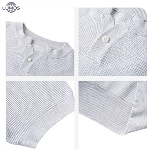 Camiseta de punto con cuello Henley para <span class=keywords><strong>hombre</strong></span>, estilo coreano, corte ajustado, hombros descubiertos, manga corta, elástica y ajustada para verano - Product Image 3