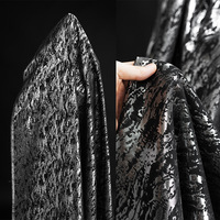 Tissu jacquard uni double face noir et argent, Hanfu Cheongsam, style vintage, costume sur mesure haut de gamme, tissu pour vêtements