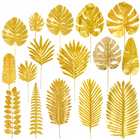 Feuilles de Monstera artificielles dorées, ballons en plastique en forme de feuille de Monstera, décoration de mariage, 30cm-100cm