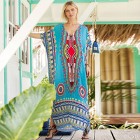 Vente en gros de robes longues africaines imprimées Dashiki Boubou pour femmes, robes Abaya grandes tailles
