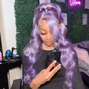 Encaje transparente HD Encaje Púrpura Azul Cuerpo largo Onda Bob Trenzado Piano Virgen sin pegamento Venta al por mayor para mujeres Pelucas de cabello humano - Product Image 4