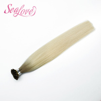Extensions de cheveux pré-collées 100% cheveux humains, lisses, 16 pouces # Cheveux humains à pointe en V NB