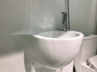 En stock, cabine de douche moderne tout-en-un, rectangulaire, préfabriquée, en alliage d'aluminium, avec porte coulissante en verre