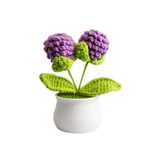 Flor de ganchillo hecha a mano personalizada, girasol en maceta, adorno de flor tejida, regalo en maceta para el Día del Maestro, flor de simulación. - Product Image 5